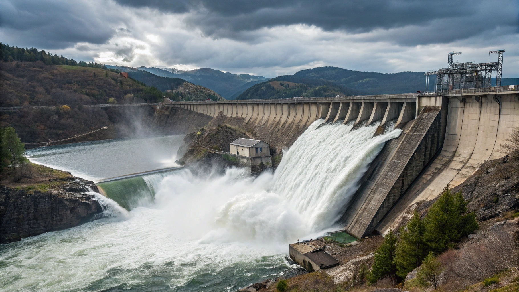 AI generated image by Red Panda AI: "A dam breaking unexpectedly. The image shows water flowing in orderly, predictable patterns on one side of the structure, representing the market's pattern-based movements during regular trading hours. Then the dam suddenly fractures, with water surging through in chaotic, unpredictable ways—symbolizing how the tariff announcement created a fundamental shift that overwhelmed existing market frameworks. The contrast between the orderly flow and the sudden breach visually captures the moment when pattern analysis temporarily yields to more powerful market forces."