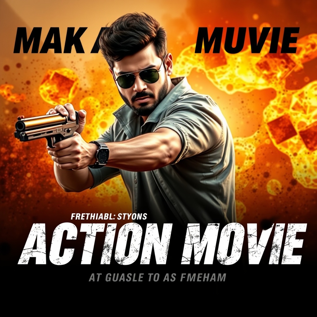 AI generated image by FLUX.1-schnell: MAKE A ACTION MOVIE TITTLE FOR KHURESHI ABRAHM