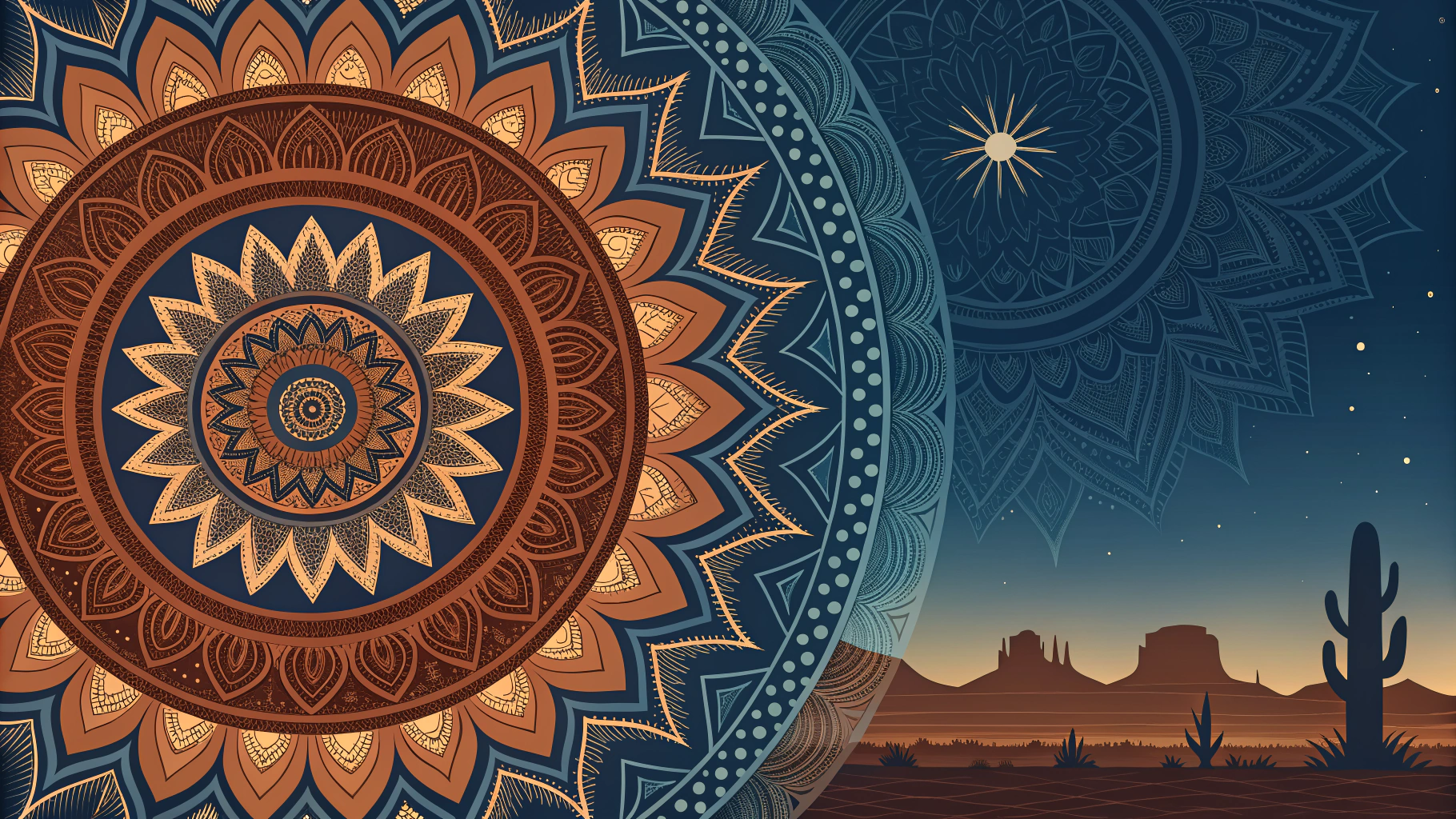 AI generated image by Red Panda AI: southwest motif, background, abstract, ambient, hd, patterns, fractal western, mysterious