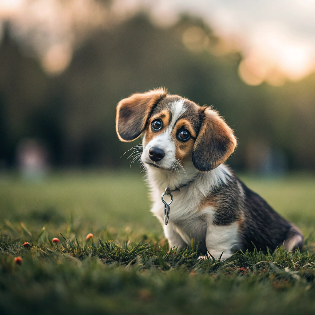 AI generated image by Red Panda AI: a cute dog; blind ground