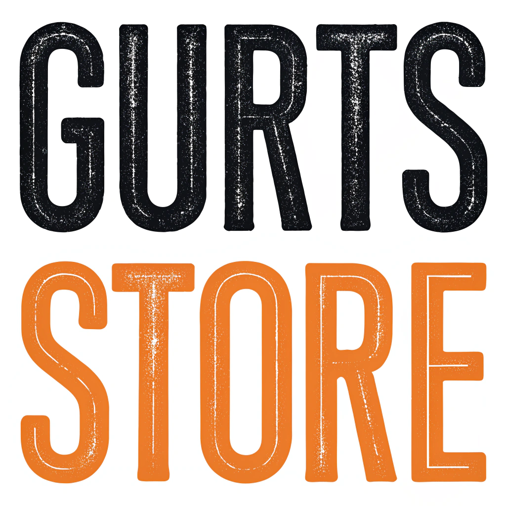 AI generated image by Red Panda AI: The words Gurts store in black and orange 