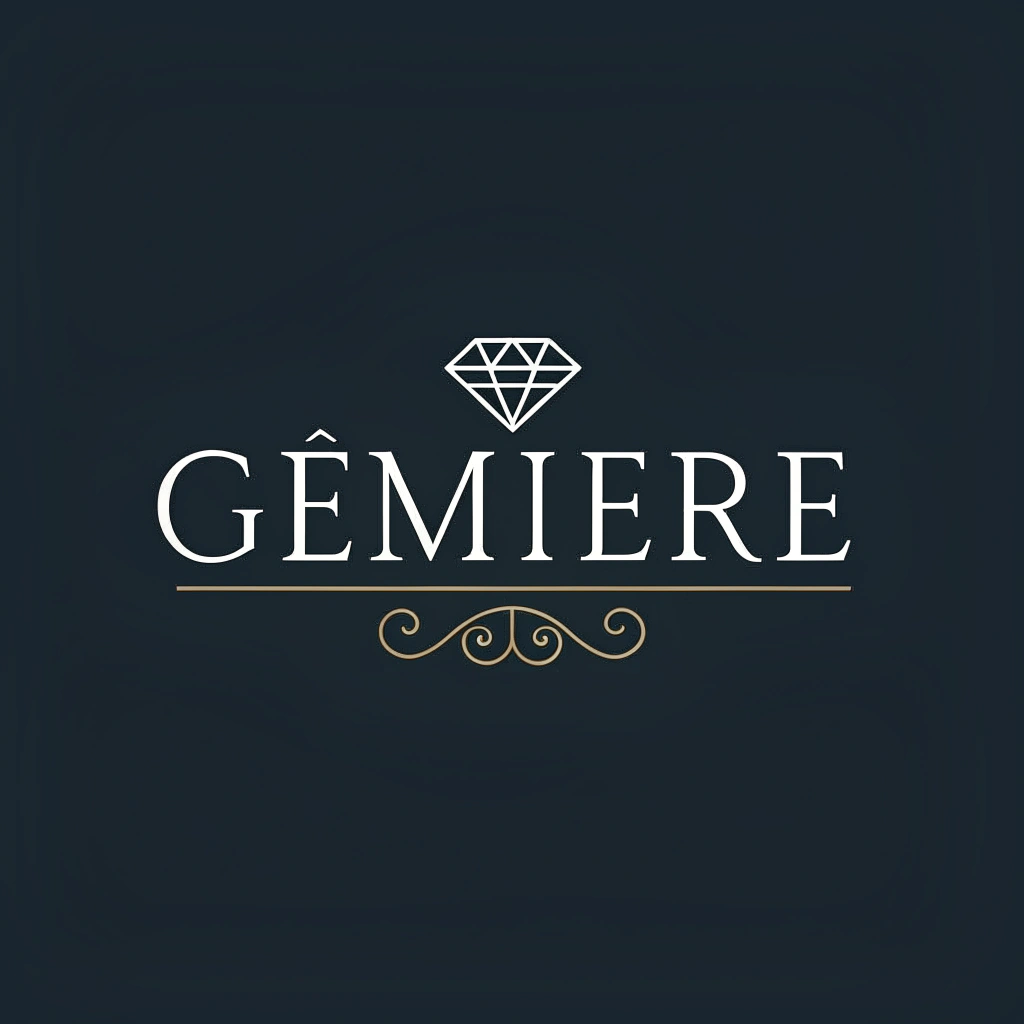 AI generated image by Red Panda AI: *"Create a luxury minimalist logo for a high-end jewelry brand named 'Gemière'. The design should be timeless, sophisticated, and refined, with an emphasis on elegant typography. Use a modern serif font with delicate, customized lettering to add a unique and memorable identity to the brand name.

The logo should be text-based, with the option of a subtle abstract icon or symbol incorporated into the lettering—perhaps inspired by a gemstone facet, radiant sparkle, or a sleek geometric shape.

The color palette should include black, white, and subtle gold accents to evoke luxury, clarity, and exclusivity. The design must be versatile, looking equally stunning on jewelry engravings, packaging, digital media, and social platforms.

The final logo should feel at home among iconic brands like Van Cleef & Arpels, Tiffany & Co., and Graff, radiating an aura of grace and modern luxury."*

