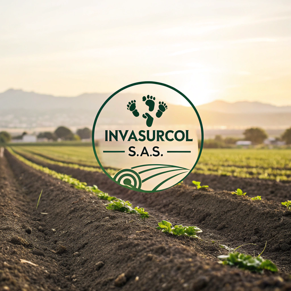 AI generated image by Red Panda AI: Diseña un logo profesional para 'Invasurcol S.A.S, una empresa de almacenes especializados en la venta de productos agropecuarios. El logo debe ser un imagotipo con un diseño minimalista, que transmita confianza, calidad y conexión con el sector agropecuario.

Quiero que aparezca huella de animales en el logo.
