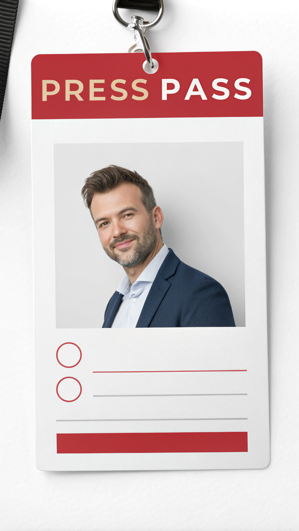 AI generated image by Red Panda AI: press pass template