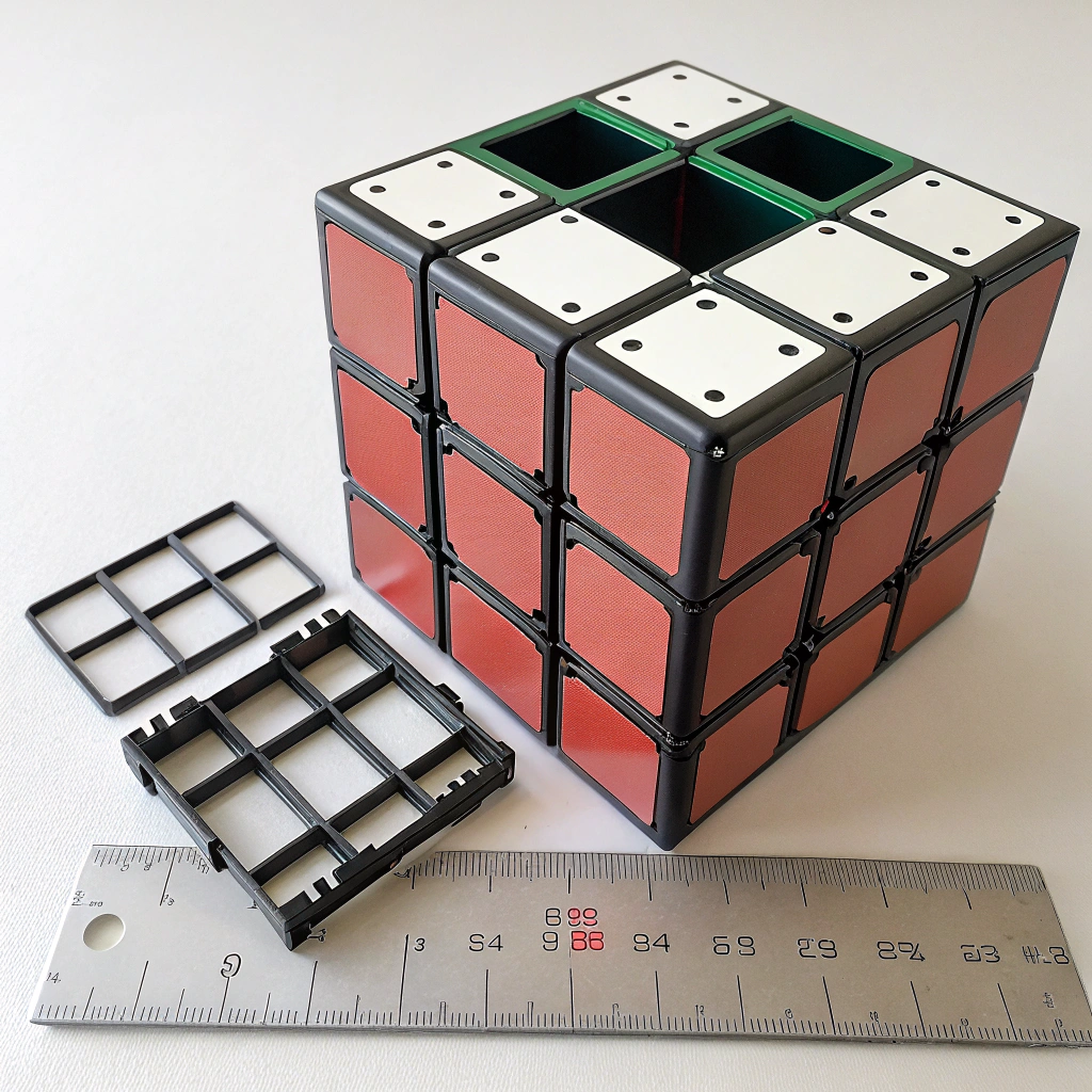 AI generated image by Red Panda AI: Un cubo de 4x3x5 que esté incompleto