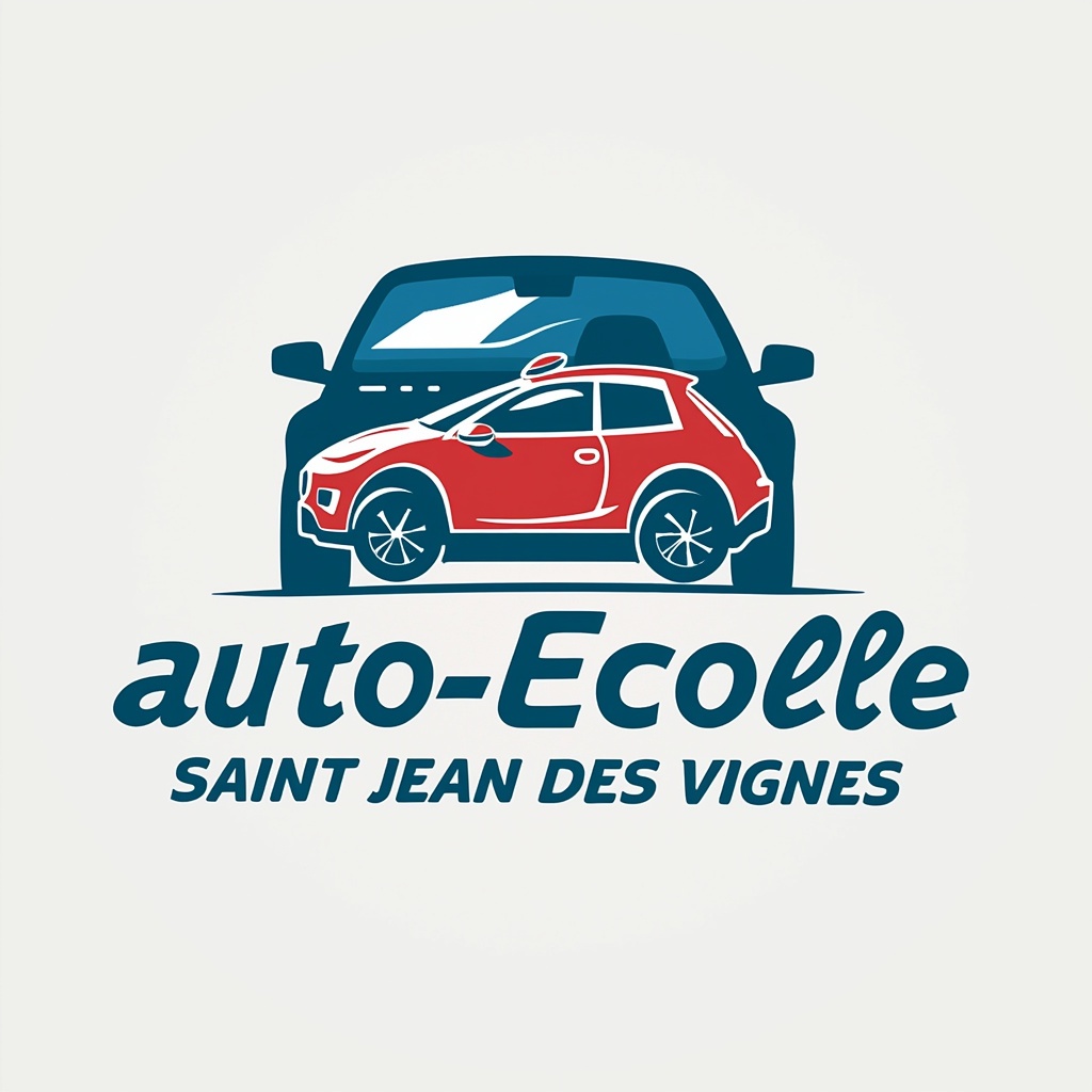 AI generated image by FLUX.1-pro: tu es designer et tu dois créer le nouveau logo de l'auto-école saint jean des vignes en te basant sur le logo que tu trouveras sur www.autoecolesaintjeandesvignes.com