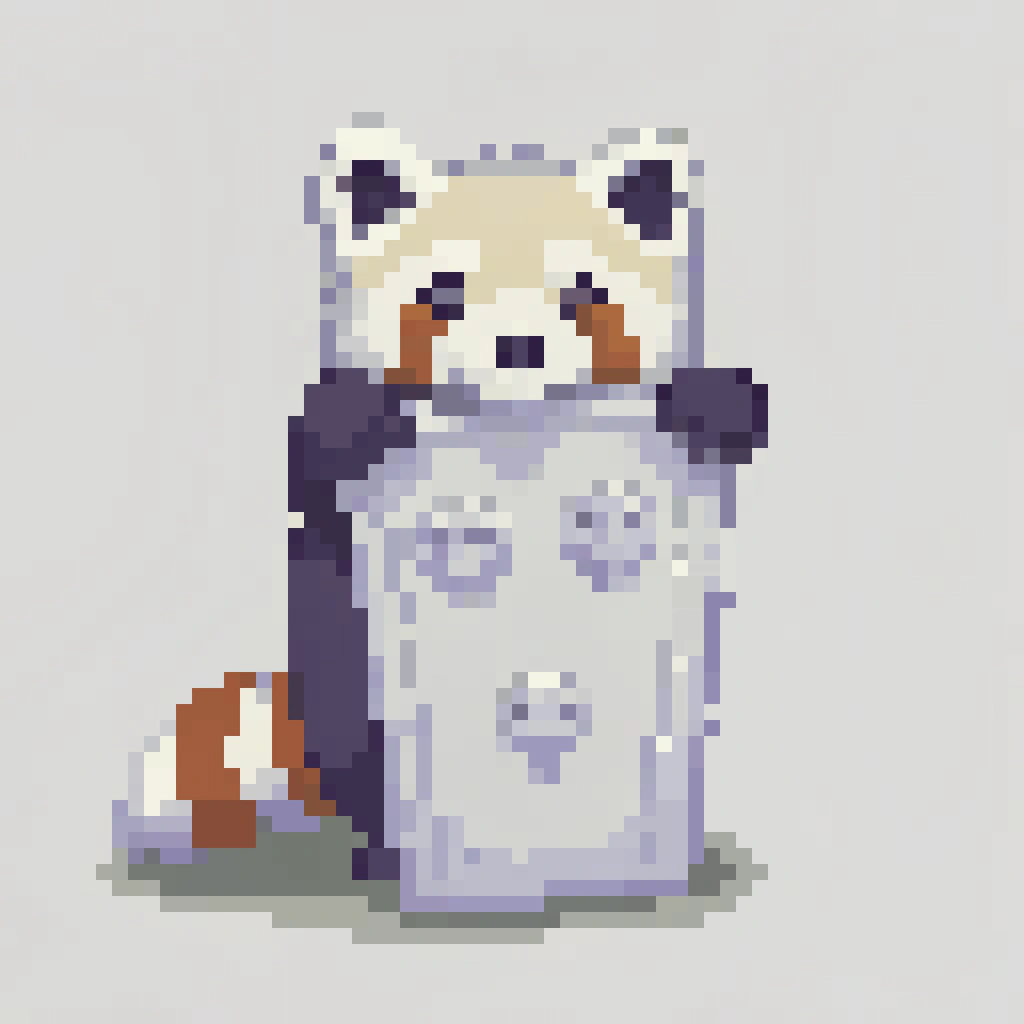 AI generated image by FLUX.1-schnell: A red panda holding a graveyard cookie
