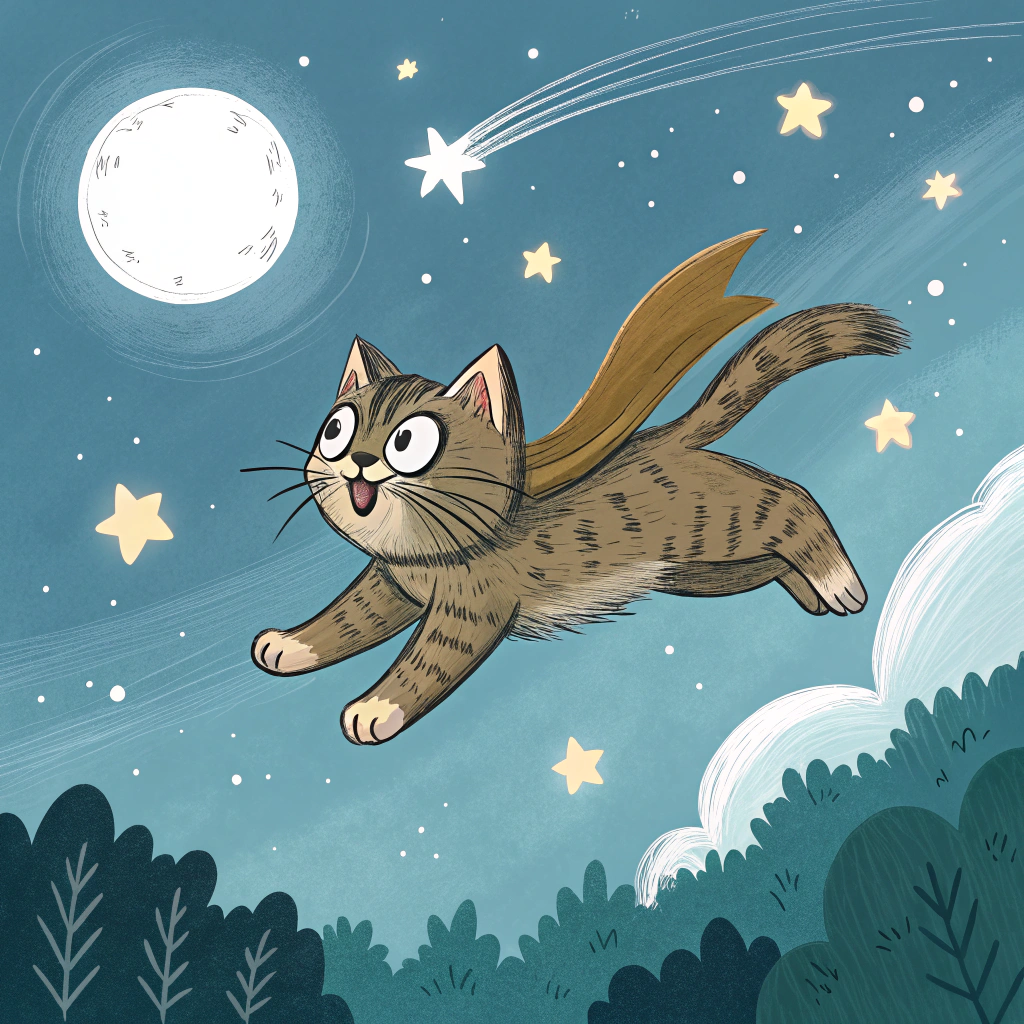 AI generated image by Red Panda AI: A cat flying