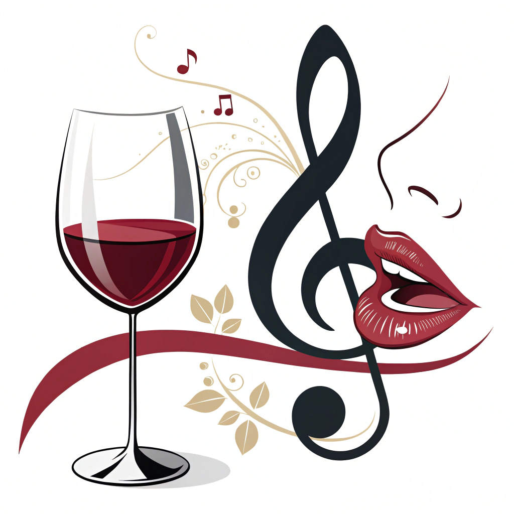 AI generated image by Red Panda AI: Crea un logo moderno, llamativo y visualmente impactante para un evento que fusiona música y degustación de vinos. El diseño debe ser puramente visual, sin incluir palabras ni letras. Debe integrar de forma artística y creativa los siguientes elementos:

Una clave de Sol,
Una copa de vino tinto,
Y una boca de mujer que sugiera placer, sensualidad y disfrute.
La composición debe transmitir elegancia, pasión y sofisticación, representando la idea de que la música puede "beberse" o disfrutarse como un buen vino. El estilo debe ser contemporáneo, con líneas limpias o trazos artísticos, y usar una paleta de colores rica y expresiva: burdeos, vino tinto, dorado suave y negro.