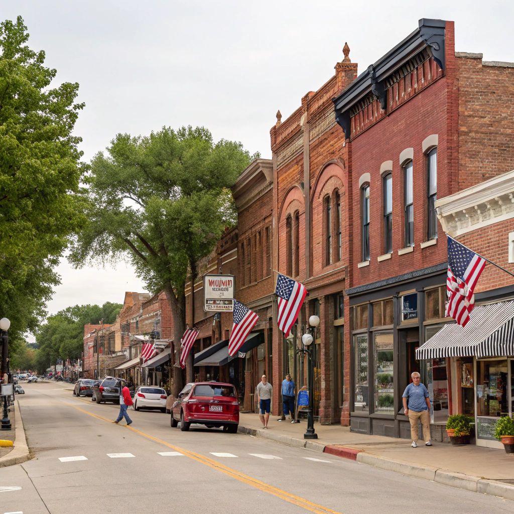 AI generated image by Red Panda AI: blair, nebraska, mainstreet in Blair, Nebraska