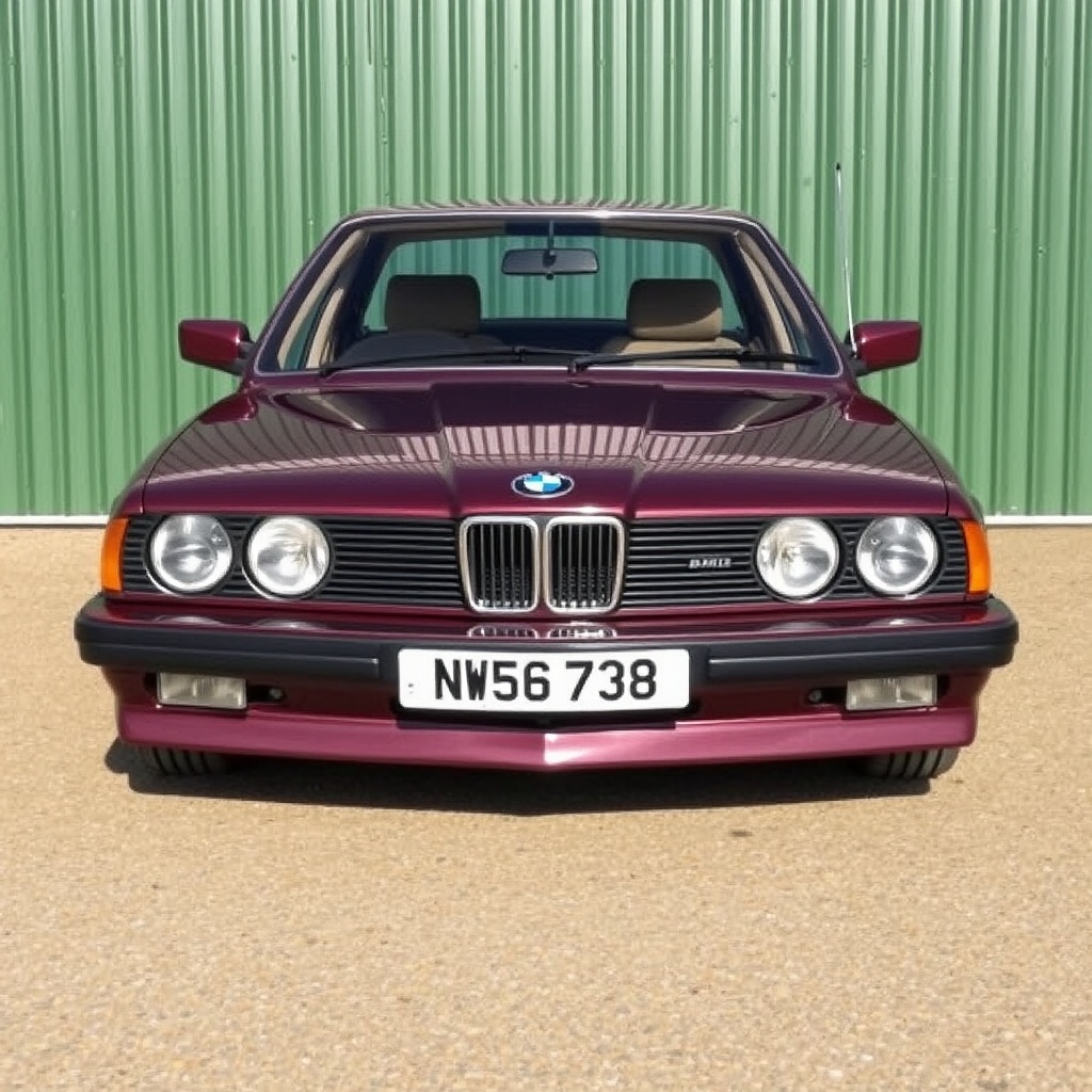 AI generated image by FLUX.1-schnell: 1988 BMW 535I  [E34] UK SPEC MAROON COLOR