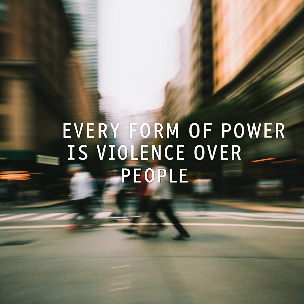 AI generated image by Red Panda AI: every form of power is violence over people set in New York City