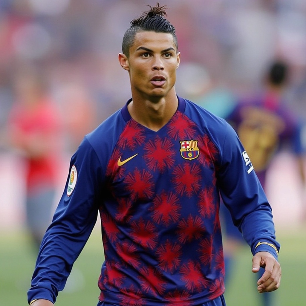AI generated image by FLUX.1-pro: cristiano ronaldo en estados unidos con un terno 