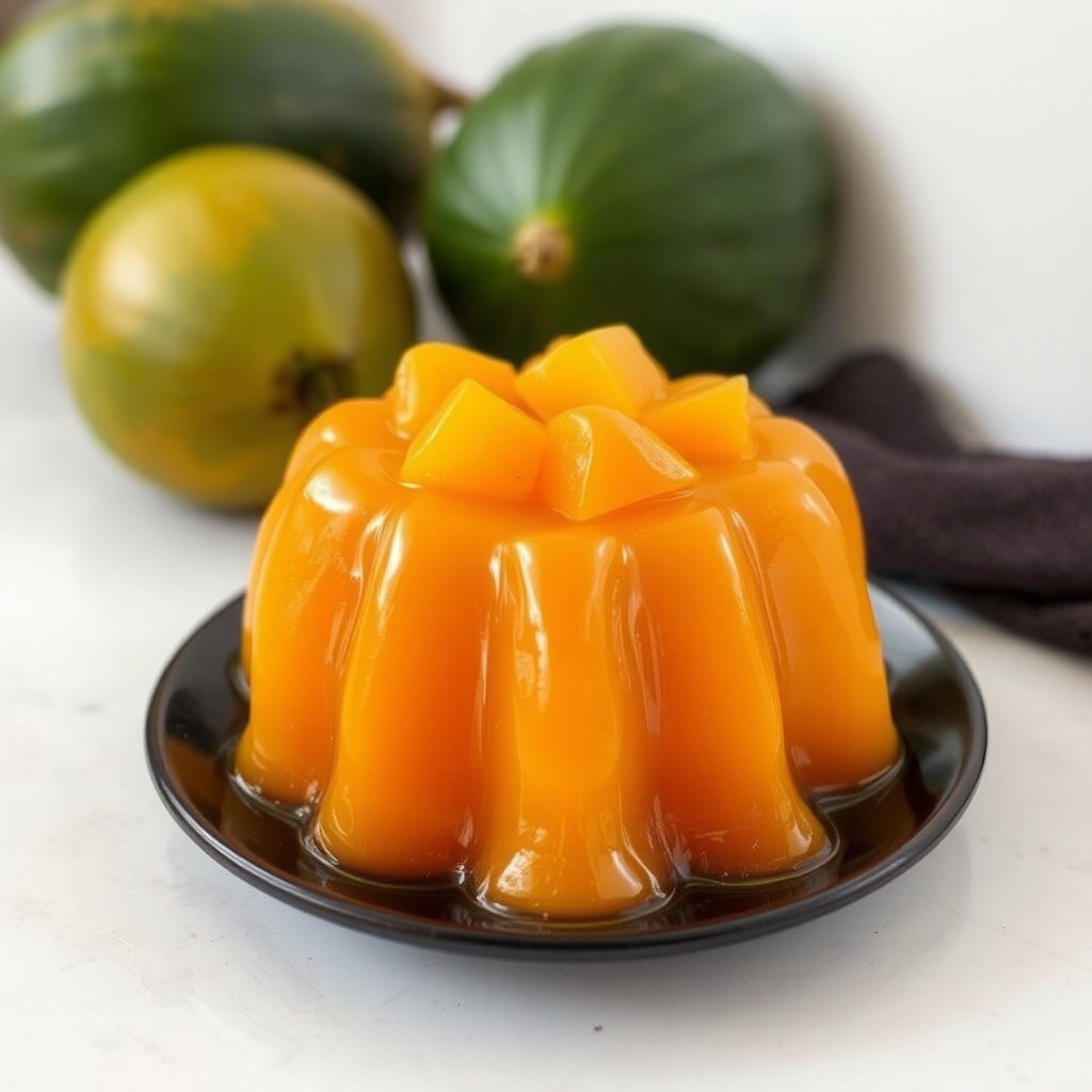 AI generated image by FLUX.1-schnell: Hazme una caratula para mi informe de una gelatina de maracuya