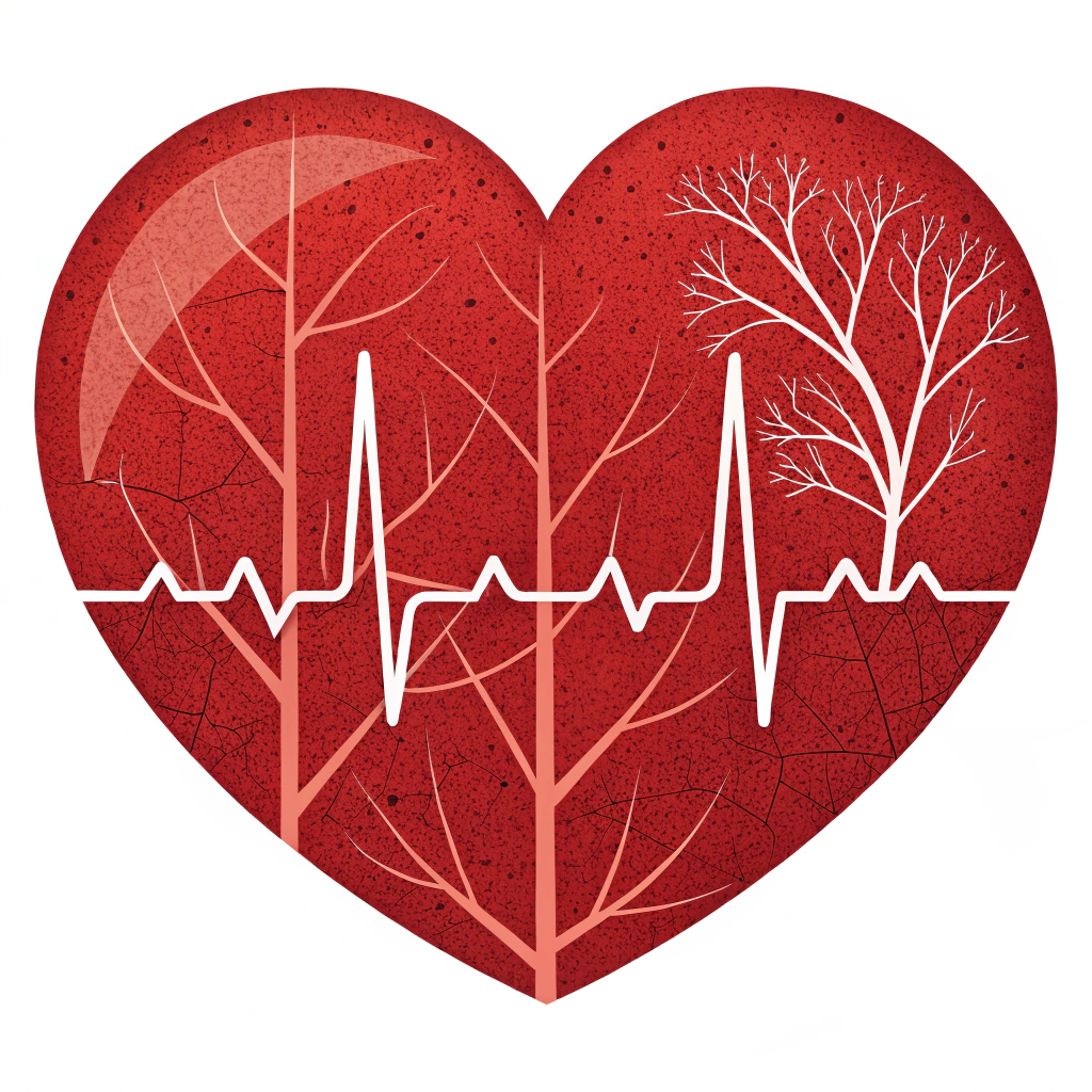 AI generated image by Red Panda AI: crea un icono de un corazón con una linia de electrocardiograma
