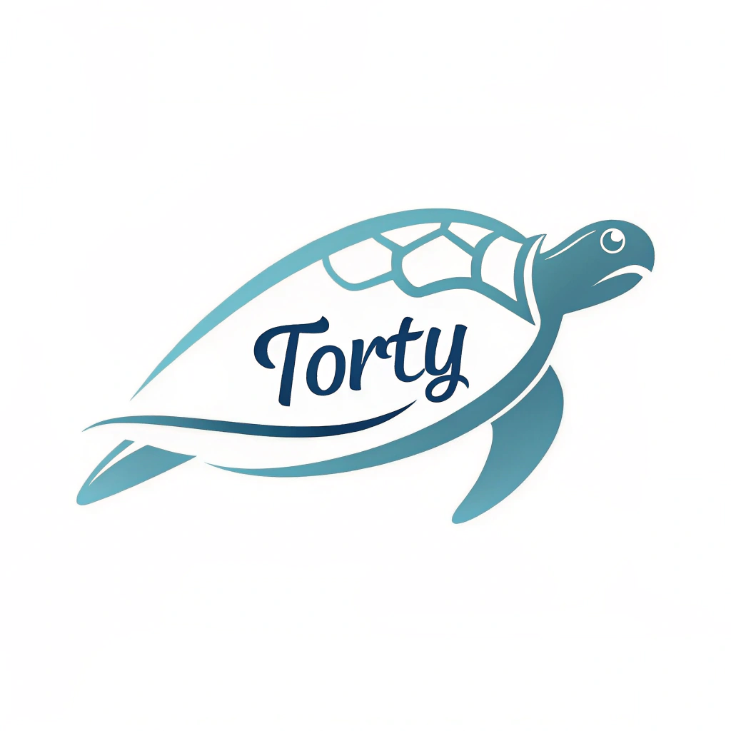 AI generated image by Red Panda AI: My service's name is torty. make a simple service logo for my service without using the text. it should be a shape. use sky blue. be creative. no turtle.