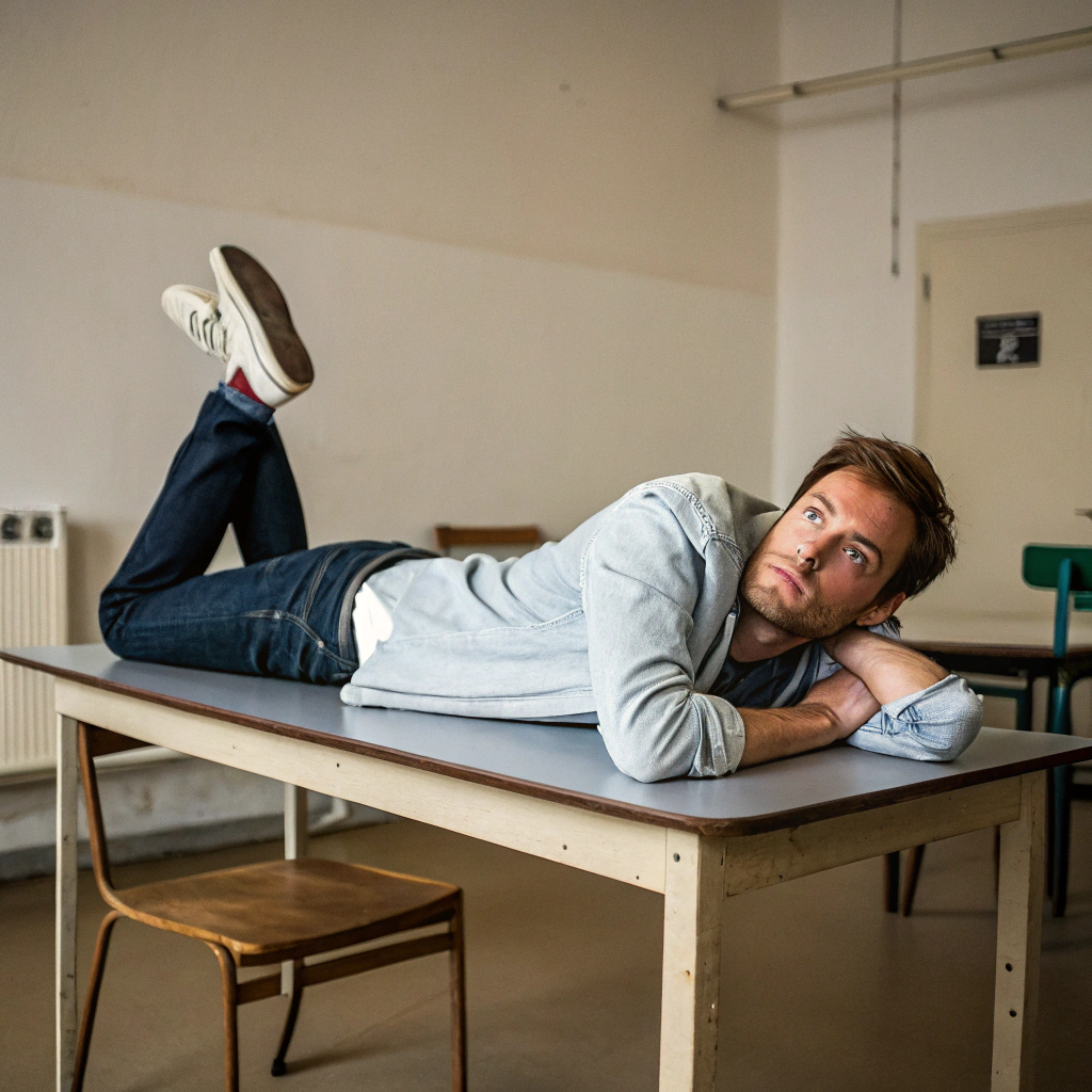 AI generated image by Red Panda AI: man on a table