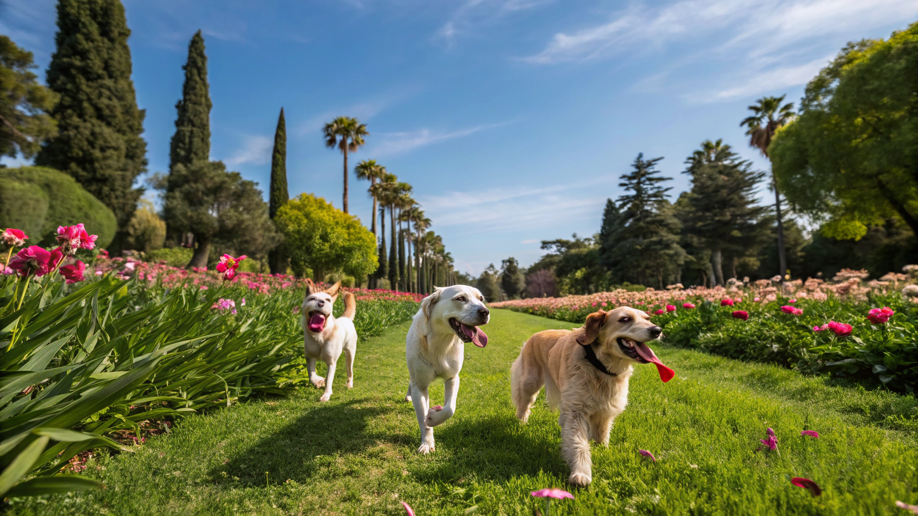 AI generated image by Red Panda AI: dogs to be adopted, beautiful scene