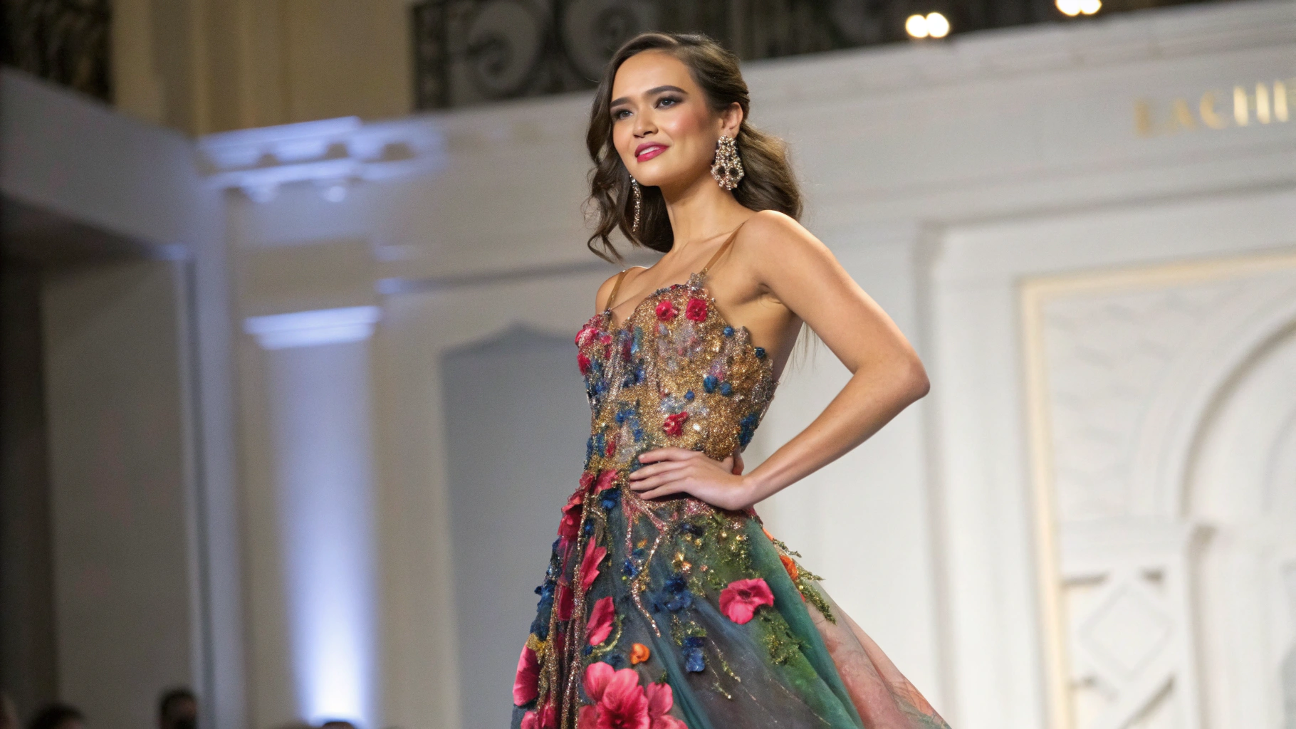 AI generated image by Red Panda AI: Mujer con vestido de fiesta de noche