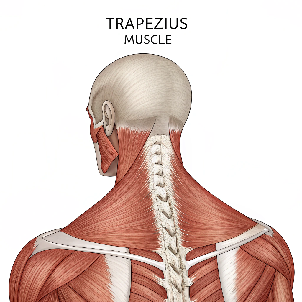 AI generated image by Red Panda AI: trapezius muscle
