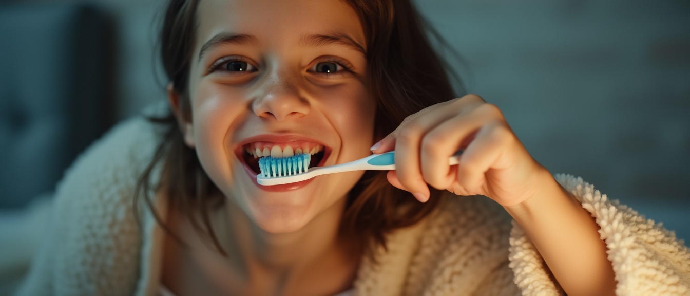 AI generated image by FLUX.1-pro: brush my teeth before bed.