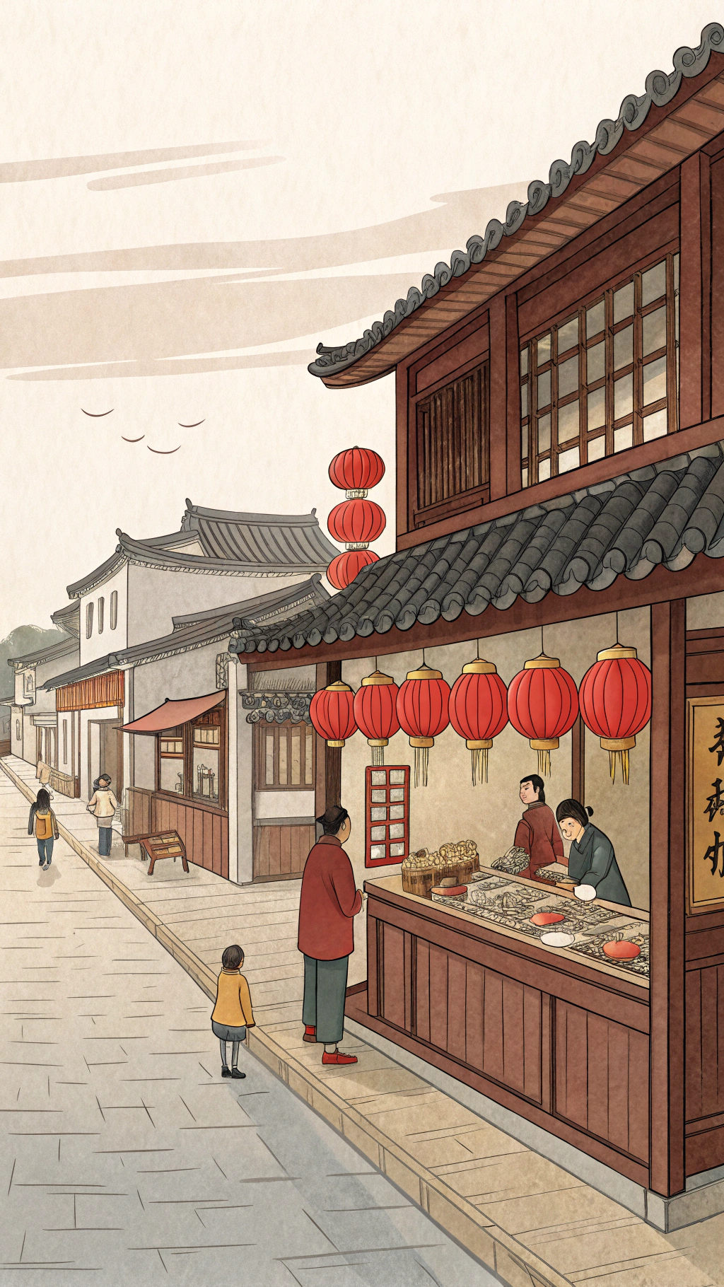 AI generated image by Red Panda AI: 中国北宋时期的包子铺