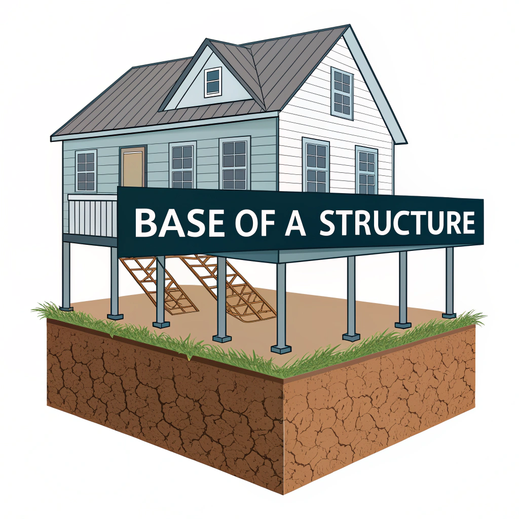 AI generated image by Red Panda AI: Icono o imagen conceptual que diga "Base de una estructura" con una casa o edificio sostenido