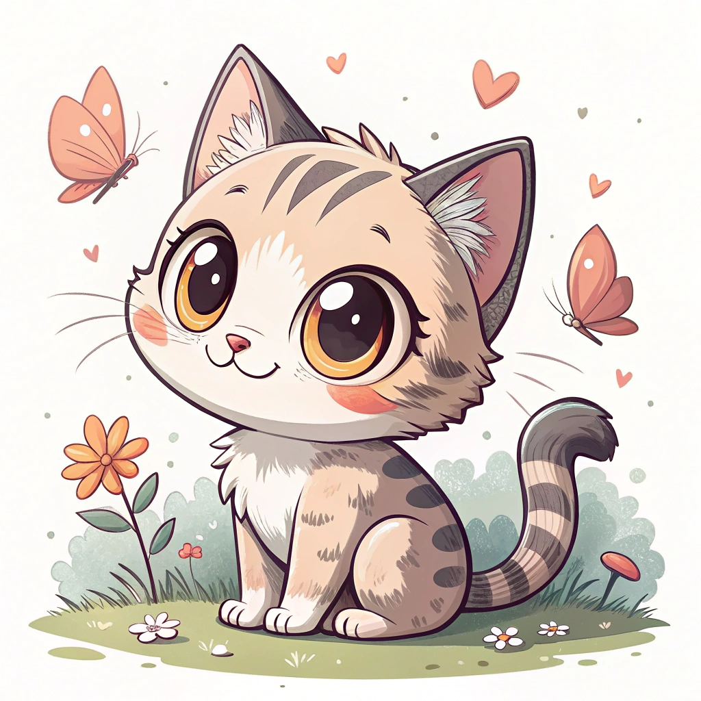 AI generated image by Red Panda AI: Cute cat favicon