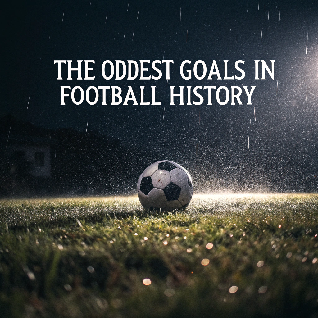AI generated image by Red Panda AI: 🔰 Intro / Ambientación (3 imágenes)
Imagen 1:
Fondo oscuro con un balón en medio del campo bajo la lluvia
(Texto en pantalla: “Los goles más raros de la historia del fútbol”)

