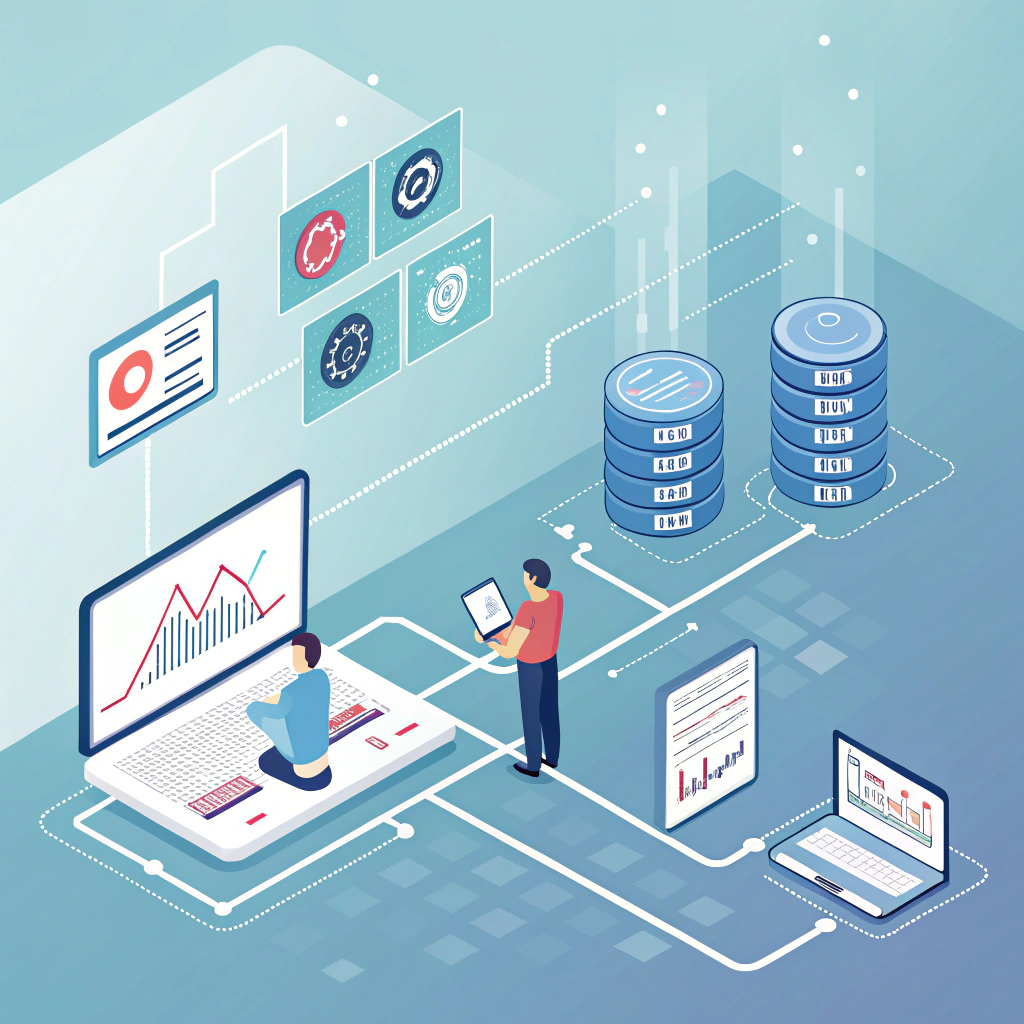 AI generated image by Red Panda AI: a modern, sleek design with elements symbolizing data flows, analytics, and a high-tech atmosphere.