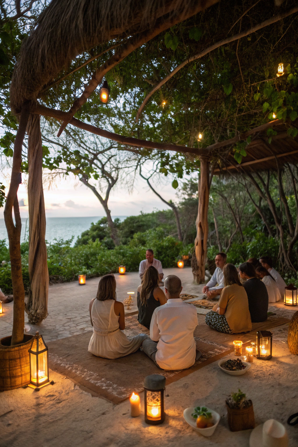 AI generated image by Red Panda AI: ceremonia de ayahuasca en Tulum