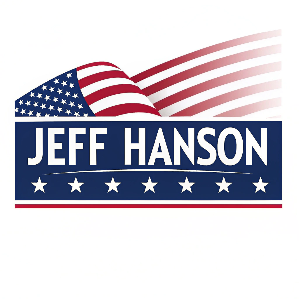 AI generated image by Red Panda AI: Jeff Hanson logo with American flag