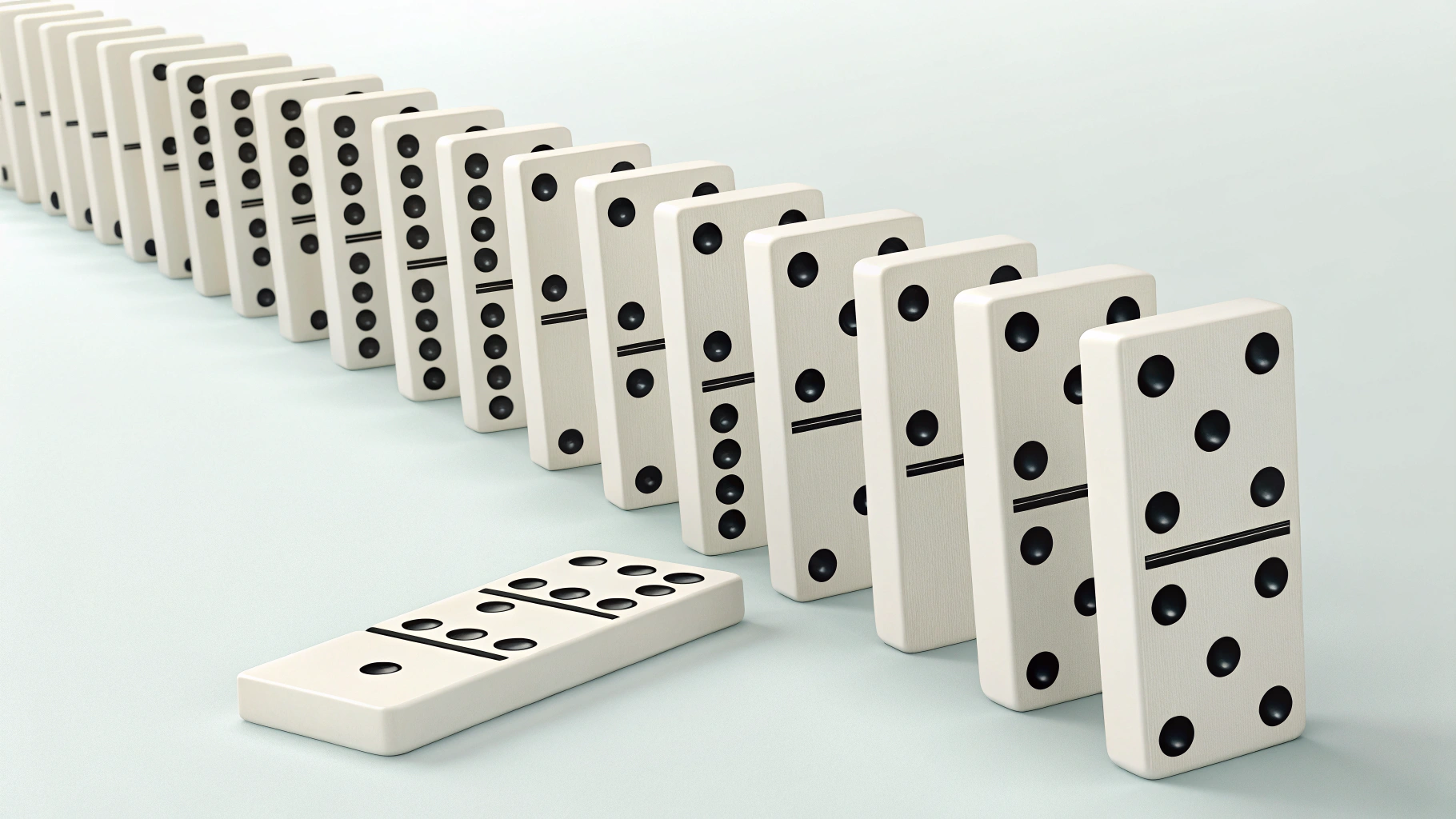 AI generated image by Red Panda AI: Picture this: a meticulously arranged pattern of dominoes that appears to be falling in one predictable sequence, but midway through, the collapse veers in a completely unanticipated direction due to a hidden pivot point or alternate arrangement.