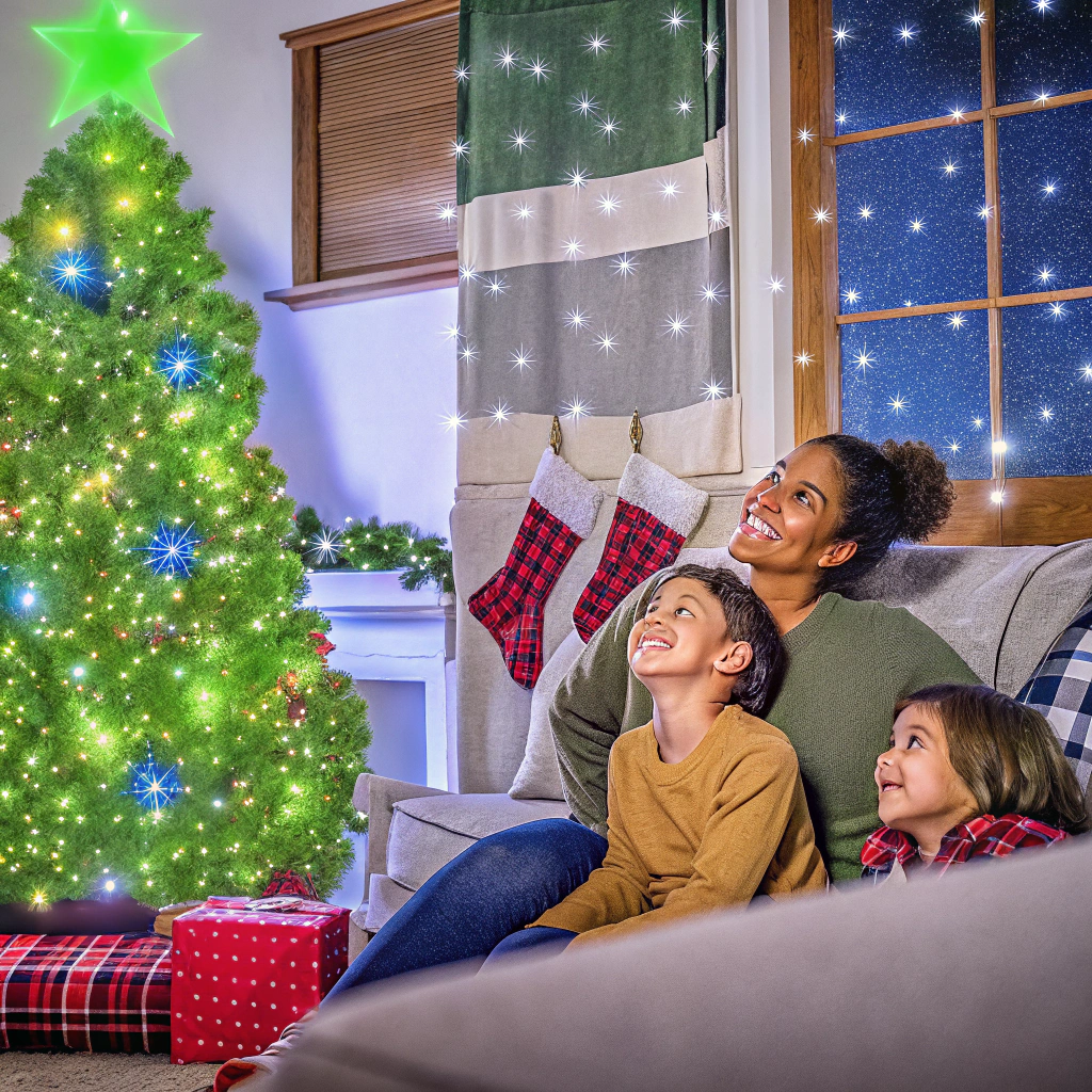 AI generated image by Red Panda AI: Imagen de Navidad con muchas luces y colores muy emotiva