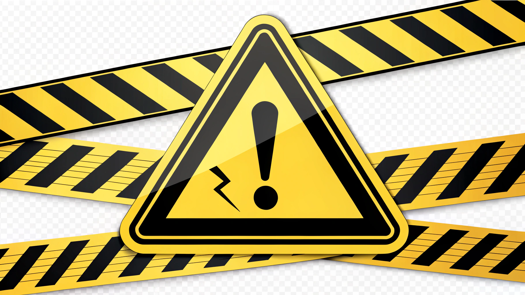 AI generated image by Red Panda AI: warning motif, yellow and black, alert