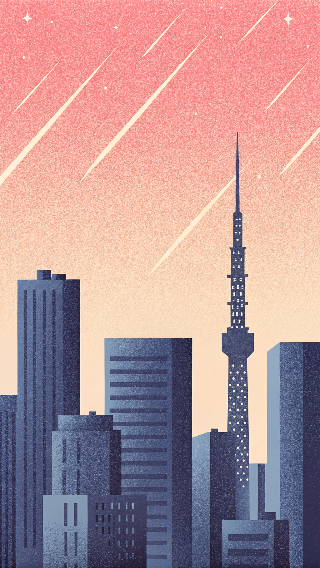 AI generated image by Red Panda AI: Ultra-realistic, cinematic aerial view of São Paulo at 6:20 PM during civil twilight. The cityscape stretches into the distance, illuminated by a stunning gradient sky transitioning from deep purple to warm orange. A vivid magenta-pink comet streaks diagonally across the sky, casting a faint glow over the modern skyscrapers and city lights beginning to flicker on. The horizon showcases the intricate urban sprawl with crisp details and realistic textures, inspired by high-quality astrophotography