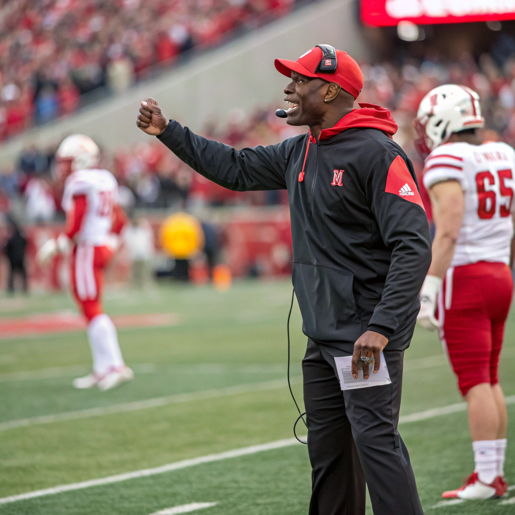 AI generated image by Red Panda AI: deion sanders as coach for the nebraska cornhuskers