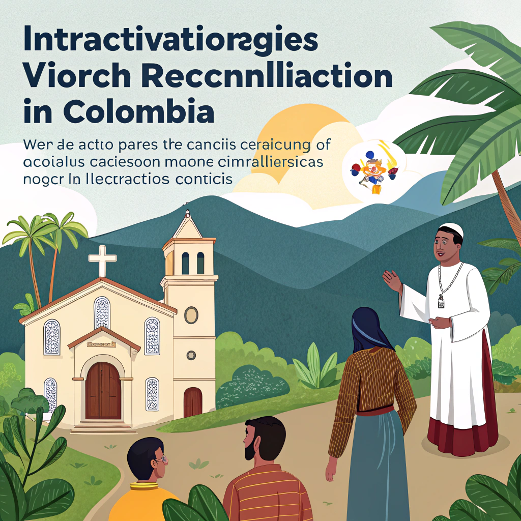 AI generated image by Red Panda AI: Prompt:
 Imagina que estás desarrollando una campaña interactiva para promover la reconciliación en Colombia. La campaña debe incluir narrativas y actividades que integren las voces de los siguientes grupos:
La Iglesia: Representada por líderes religiosos que han sido mediadores en el conflicto y promotores de la reconciliación.
Las FARC: Excombatientes que buscan reincorporarse a la vida civil y compartir sus historias de transformación.
Los Militares: Miembros de las Fuerzas Armadas que participaron en el conflicto, pero ahora trabajan en iniciativas de paz y apoyo comunitario.
Las Organizaciones de Víctimas: Agrupaciones que representan a quienes han sufrido las consecuencias del conflicto y buscan justicia, memoria y reparación.
Los Civiles: Ciudadanos comunes que han vivido en medio del conflicto y cuyo testimonio es vital para construir una narrativa inclusiva.
Los Paramilitares: Exintegrantes que están dispuestos a participar en procesos de verdad y reconciliación.
