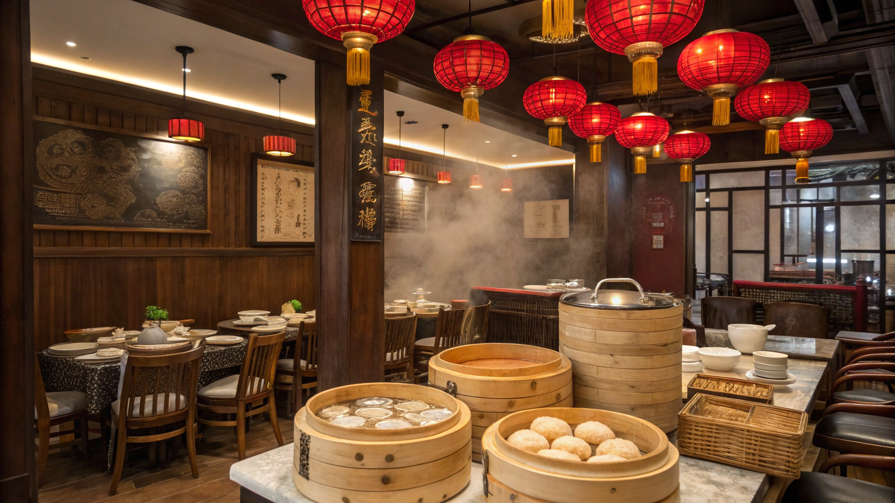 AI generated image by Red Panda AI: 復古的港式飲茶餐廳