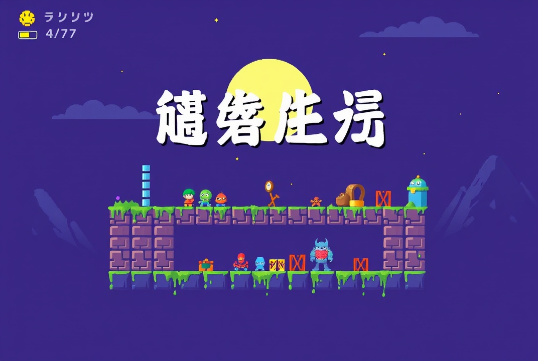 AI generated image by FLUX.1-schnell: 帮我设计 一个 Retro Platformers 分类的  的封面， 游戏风格的