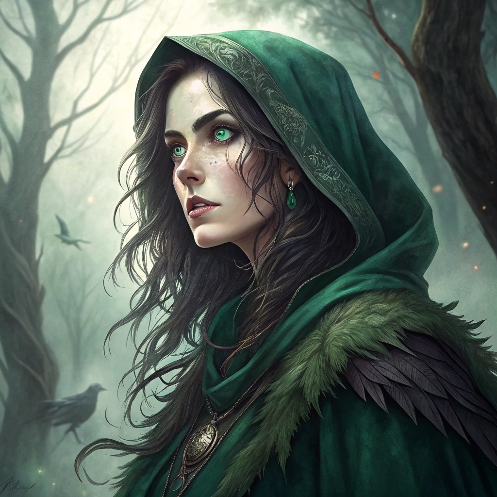 AI generated image by Red Panda AI: Morrigan from Dragon Age origins 