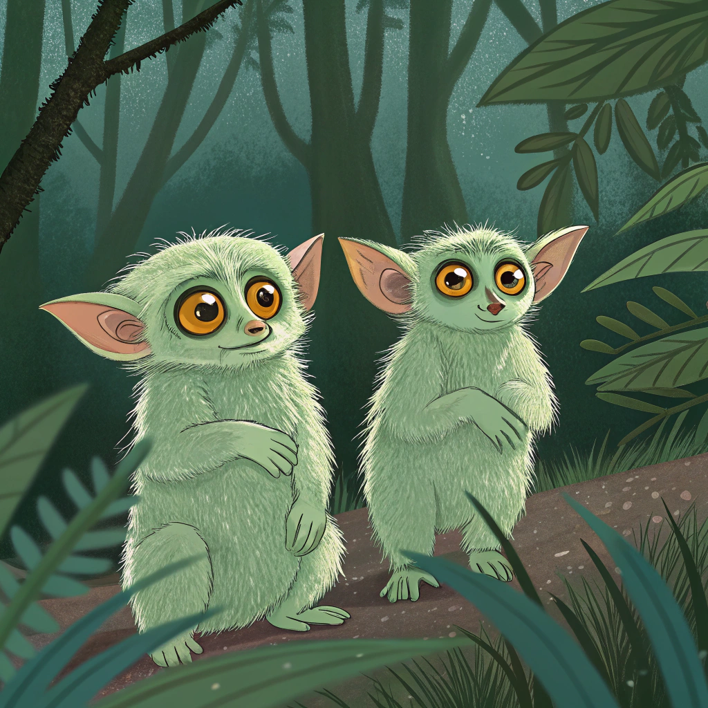 AI generated image by Red Panda AI: genera una imagen de como son los pequeninos de la saga de ender, en el libro de el portavoz de los muertos.