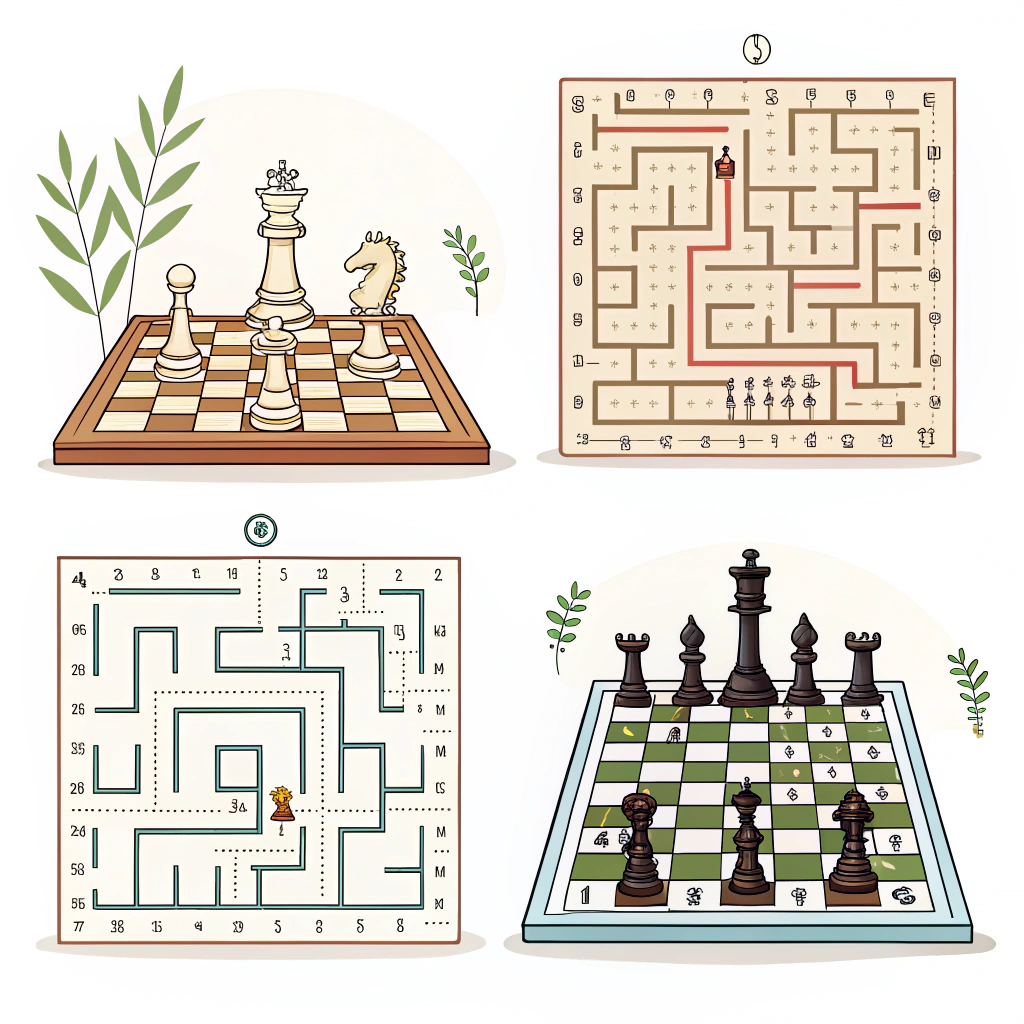 AI generated image by Red Panda AI: chess mazes
as educational work, to solve