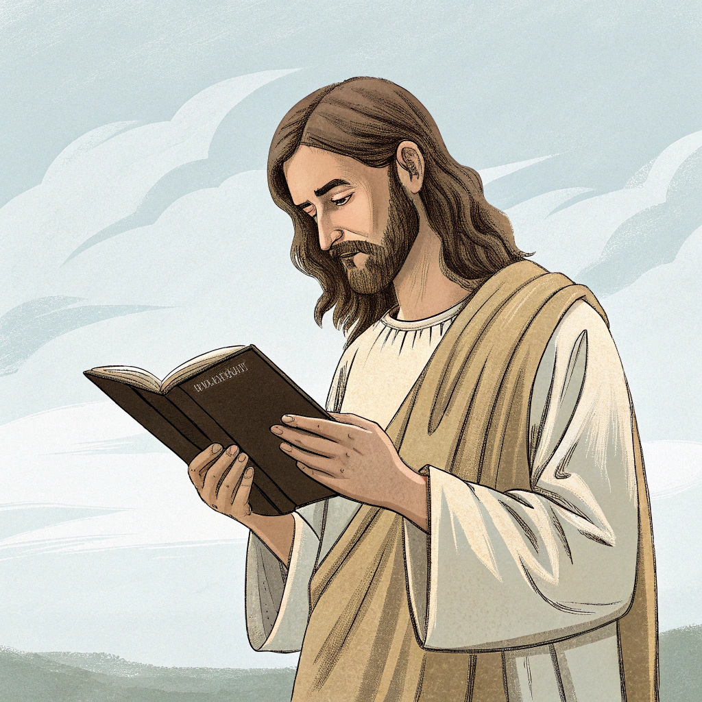AI generated image by Red Panda AI: Imagen de jusus con una biblia