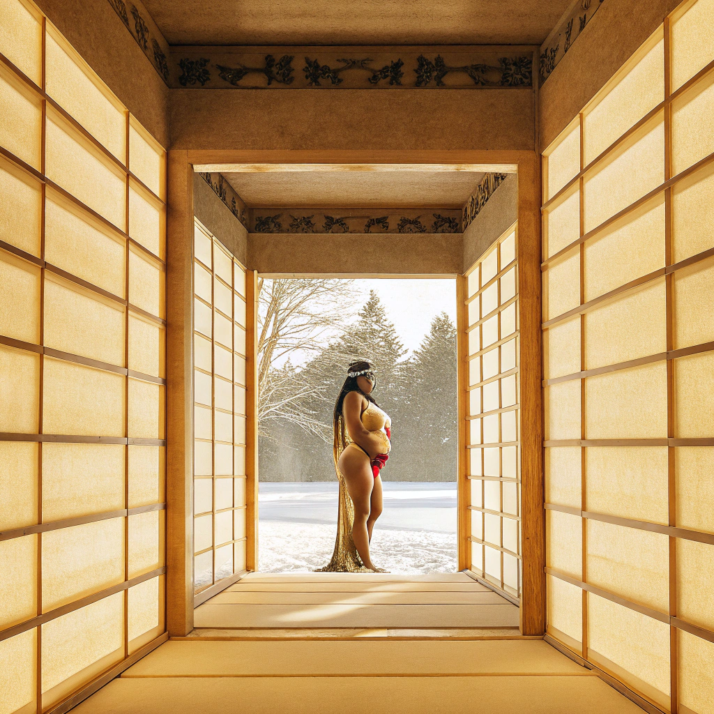 AI generated image by Red Panda AI: ( hpperrealistic and 8k hd resolution) (Dark blue goddess Kali),  Supreme Goddess. She is serene, mystical, firm, seductive, voluptuous, hot, and sexually arousing, with huge boobs, wide curvy hips, big ass, and thick long exposing legs, almost naked, wearing crimson red scanty Indian sari, fully exposed lower abdomen, crown and ornaments, full body and frontal view, background in snowy forested Himalayan mountains, hyperealistic, 8k uhd, hdr.