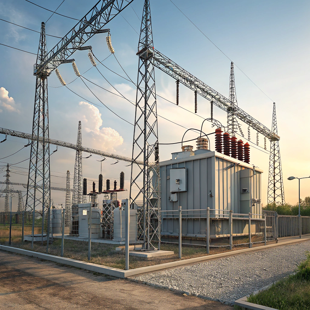 AI generated image by Red Panda AI: High voltage electrical substation
