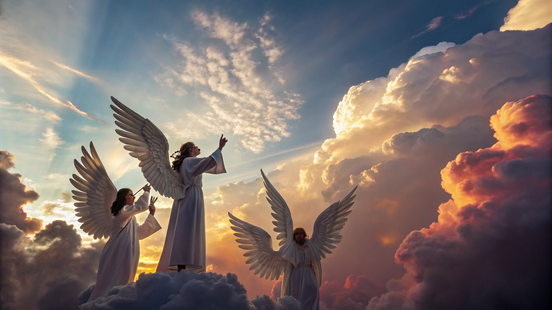 AI generated image by Red Panda AI: angels sing to heaven, powerful, epic, stunning