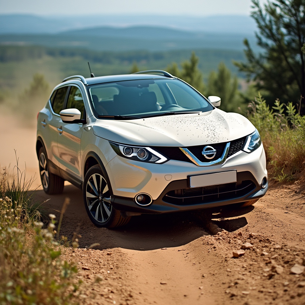 AI generated image by FLUX.1-pro: Nissan Qashqai in a dirt road 