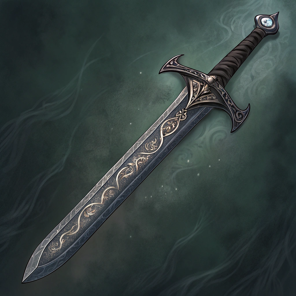 AI generated image by Red Panda AI: a sword from a dark magic world