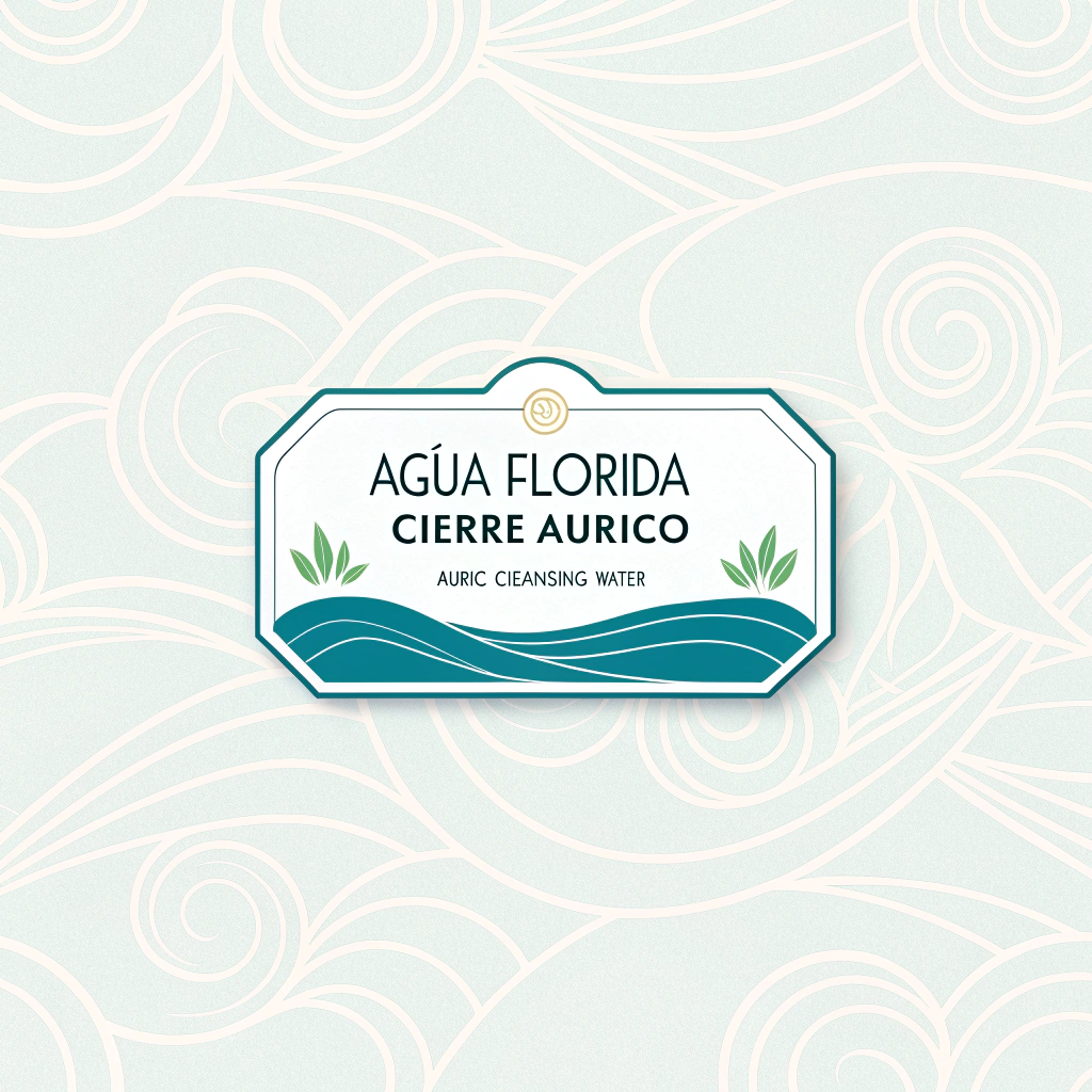 AI generated image by Red Panda AI: etiqueta agua florida limpieza áurica